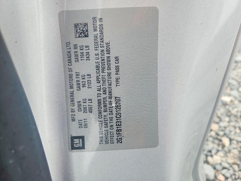 53161796 :رقم المزاد ، 2G1FB1E31C9126707 vin ، 2012 Chevrolet Camaro مزاد بيع