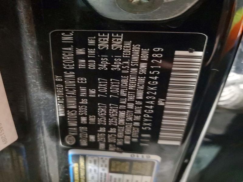 Продаж на аукціоні авто 2019 Kia Sorento, vin: 5XYPG4A32KG451289, номер лоту: 51700586