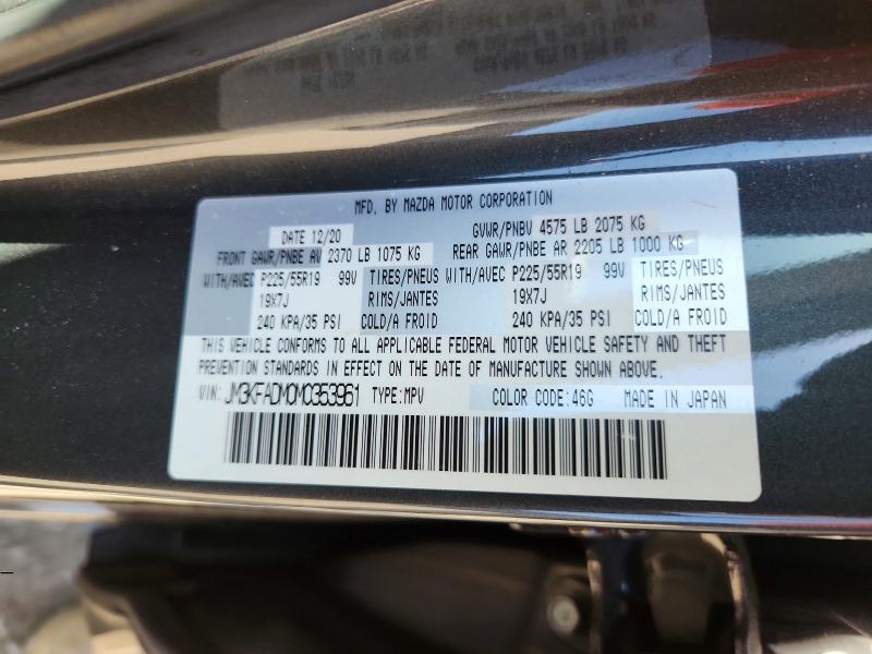 52261906 :رقم المزاد ، JM3KFADM0M0353961 vin ، 2021 Mazda Cx-5 مزاد بيع