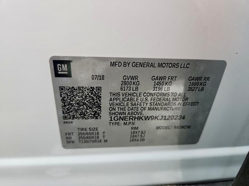 2019 Chevrolet Traverse მანქანა იყიდება აუქციონზე, vin: 1GNERHKW9KJ120234, აუქციონის ნომერი: 52094636