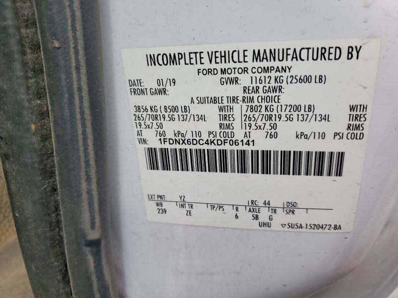 52818896 :رقم المزاد ، 1FDNX6DC4KDF06141 vin ، 2019 Ford F650 مزاد بيع