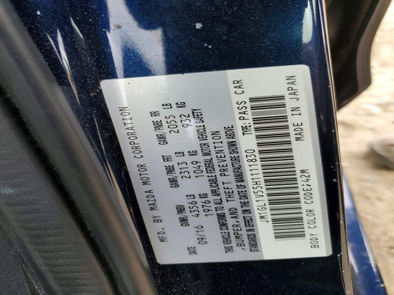 53737066 :رقم المزاد ، JM1GL1V55H1111830 vin ، 2017 Mazda 6 مزاد بيع