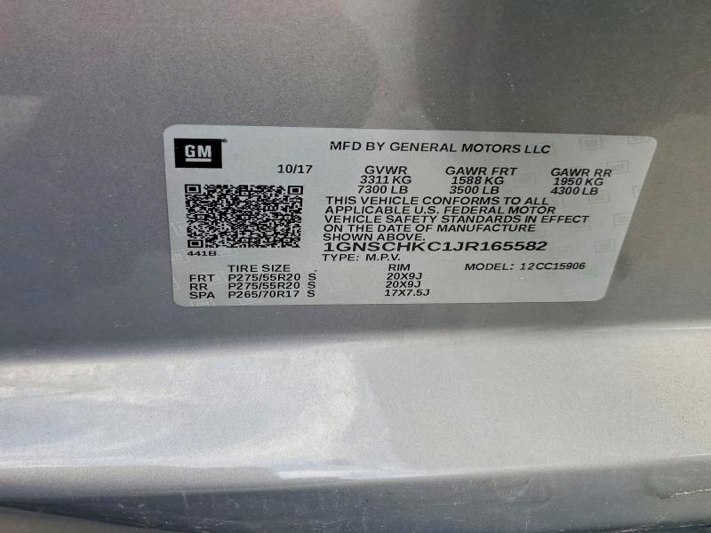 Продажа на аукционе авто 2018 Chevrolet Suburban, vin: 1GNSCHKC1JR165582, номер лота: 54905006