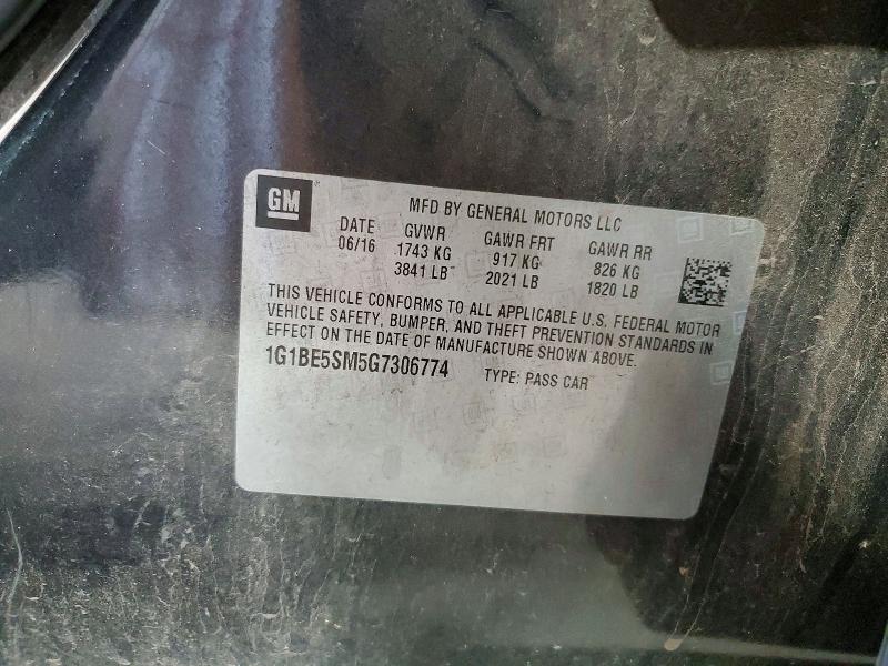 Продаж на аукціоні авто 2016 Chevrolet Cruze, vin: 1G1BE5SM5G7306774, номер лоту: 54811166