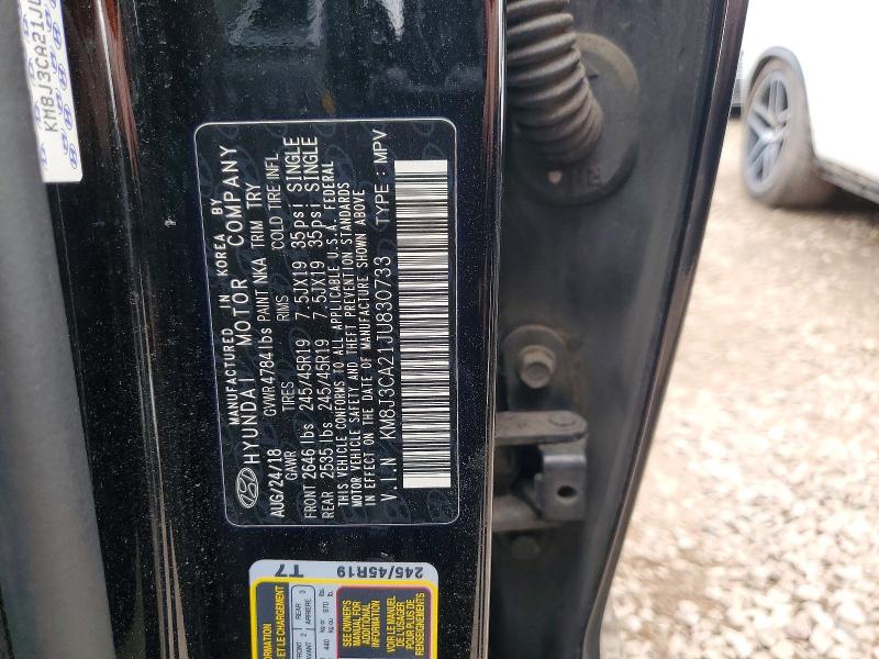 2018 Hyundai Tucson მანქანა იყიდება აუქციონზე, vin: KM8J3CA21JU830733, აუქციონის ნომერი: 53722846