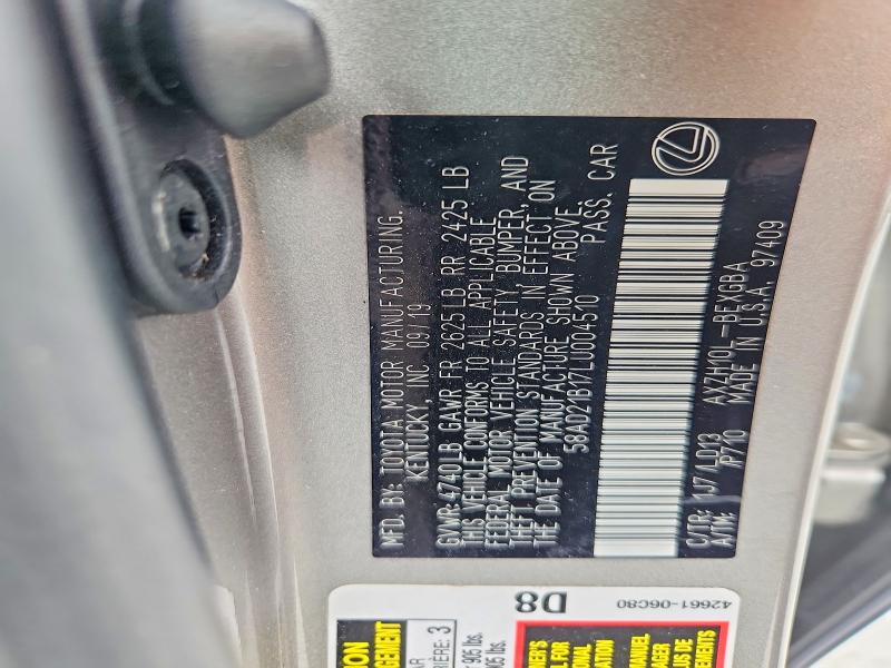 Продажа на аукционе авто 2020 Lexus Es, vin: 58AD21B17LU004510, номер лота: 54541816