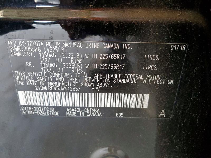 Aukcja sprzedaży 2018 Toyota Rav4, vin: 2T3WFREV5JW442657, numer aukcji: 52228836