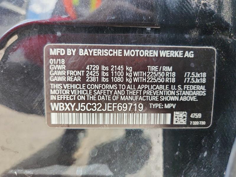52099276 :رقم المزاد ، WBXYJ5C32JEF69719 vin ، 2018 Bmw X2 مزاد بيع