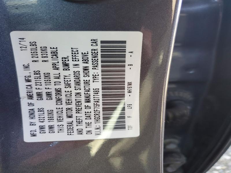 Aukcja sprzedaży 2015 Honda Accord, vin: 1HGCR2F75FA077485, numer aukcji: 52695636