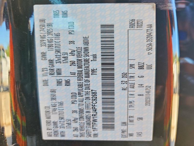 Aukcja sprzedaży 2023 Ford F150, vin: 1FTFW1RJ4PFC92687, numer aukcji: 52376606