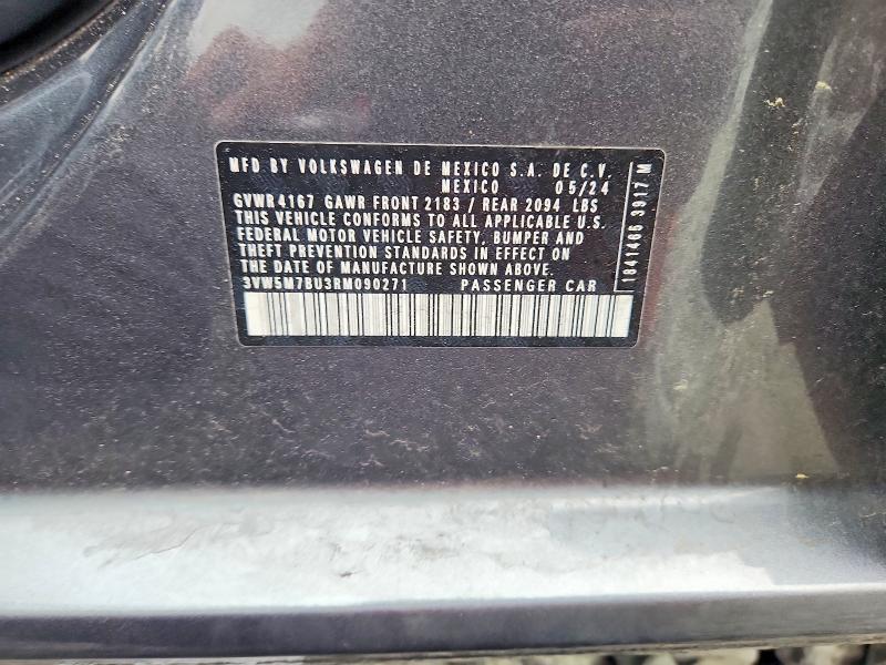 54288066 :رقم المزاد ، 3VW5M7BU3RM090271 vin ، 2024 Volkswagen Jetta مزاد بيع
