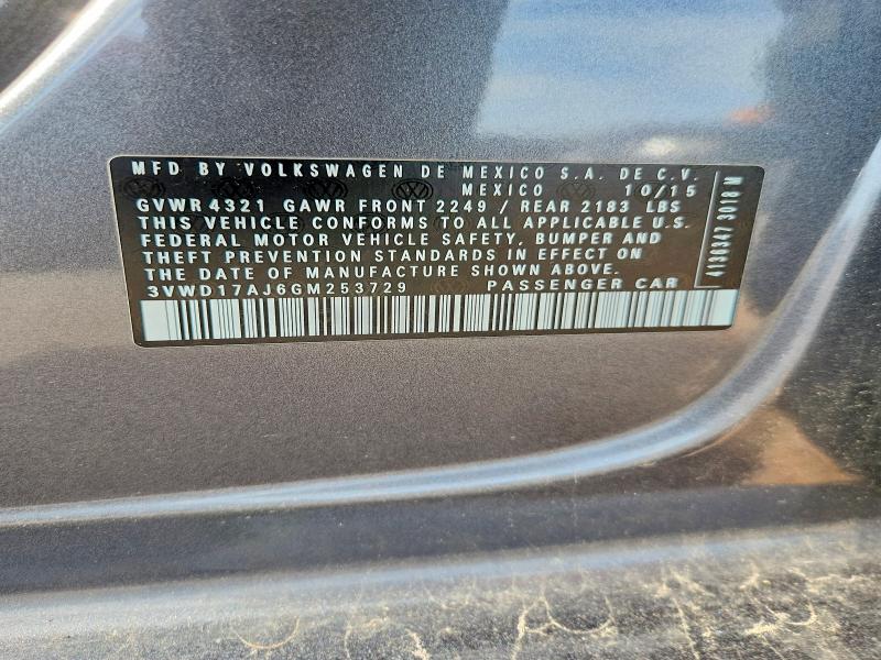 Продаж на аукціоні авто 2016 Volkswagen Jetta, vin: 3VWD17AJ6GM253729, номер лоту: 54691116