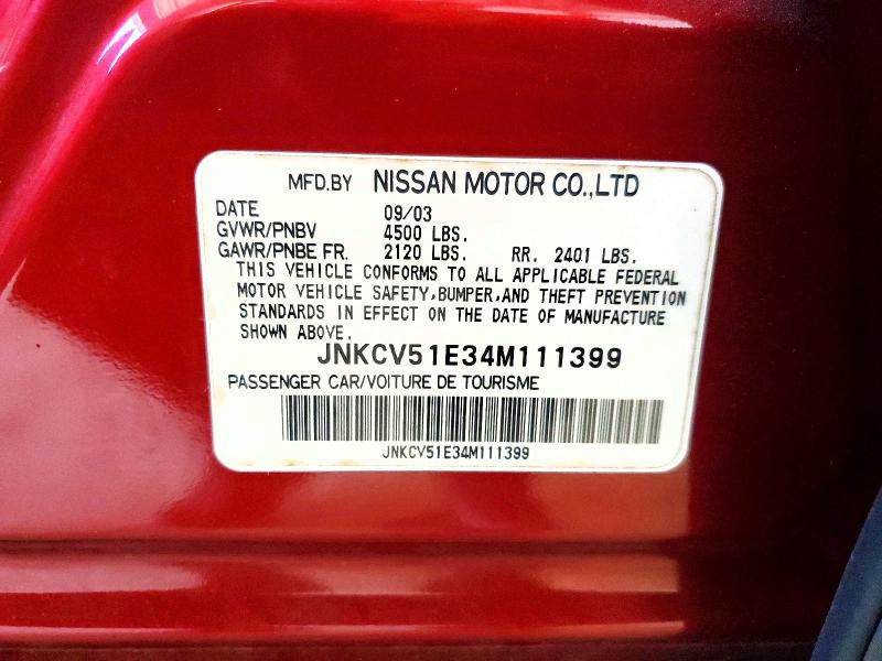 Продаж на аукціоні авто 2004 Infiniti G35, vin: JNKCV51E34M111399, номер лоту: 52062556