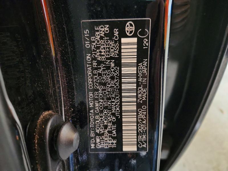 Aukcja sprzedaży 2015 Toyota Prius, vin: JTDKN3DU1F0437362, numer aukcji: 52263296