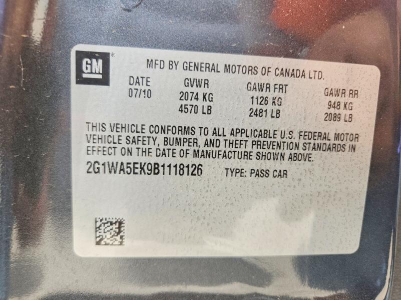 2011 Chevrolet Impala მანქანა იყიდება აუქციონზე, vin: 2G1WA5EK9B1118126, აუქციონის ნომერი: 53294786