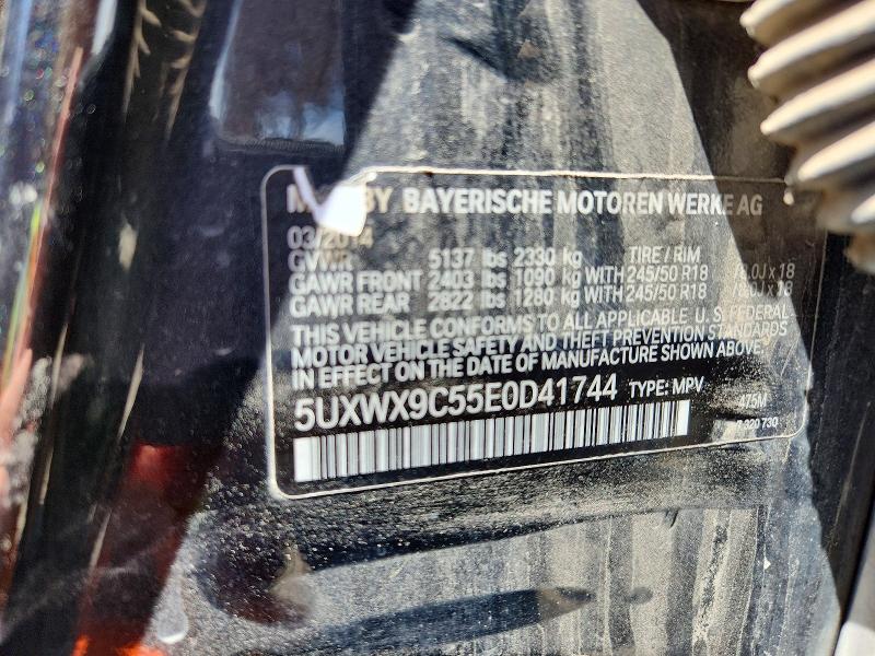 55016686 :رقم المزاد ، 5UXWX9C55E0D41744 vin ، 2014 Bmw X3 مزاد بيع