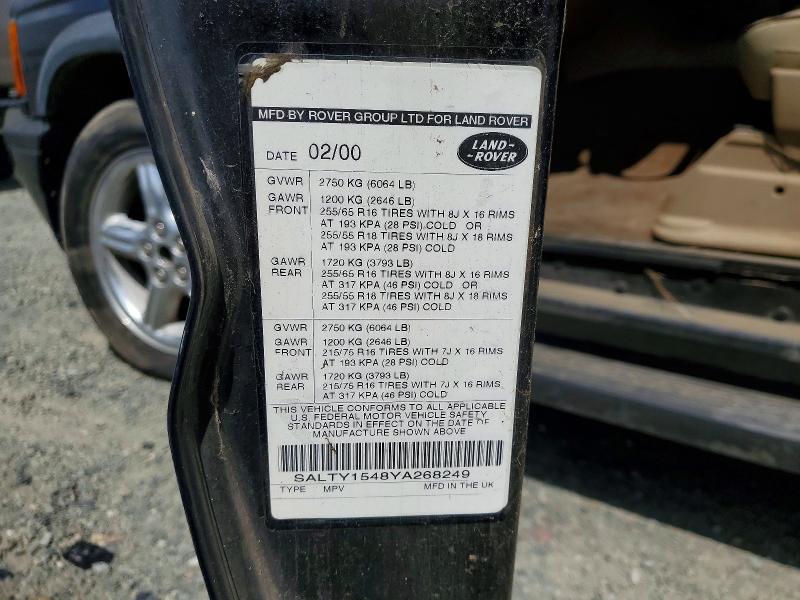 Продажа на аукционе авто 2000 Land Rover Discovery Ii, vin: SALTY1548YA268249, номер лота: 55448046