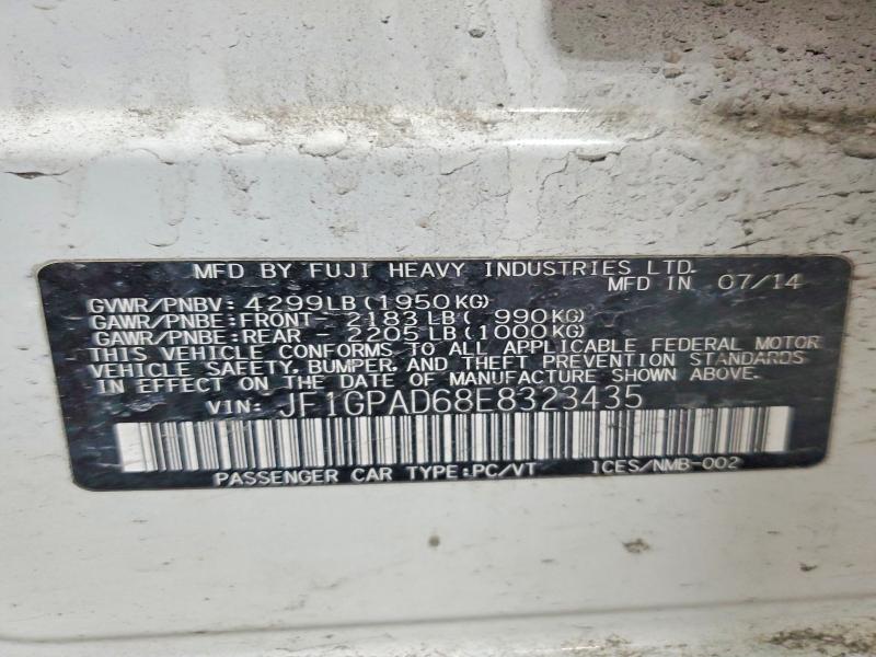 Продажа на аукционе авто 2014 Subaru Impreza, vin: JF1GPAD68E8323435, номер лота: 53072406