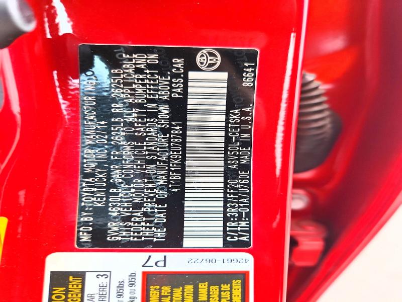 2014 Toyota Camry მანქანა იყიდება აუქციონზე, vin: 4T1BF1FK9EU787841, აუქციონის ნომერი: 53199836