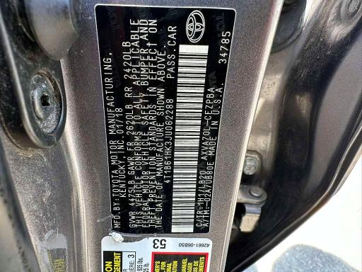 Продажа на аукционе авто 2018 Toyota Camry, vin: 4T1B61HK3JU062288, номер лота: 52716536