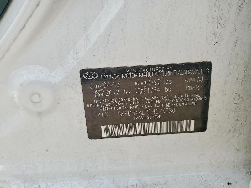 Продажа на аукционе авто 2013 Hyundai Elantra, vin: 5NPDH4AE8DH273580, номер лота: 53714326