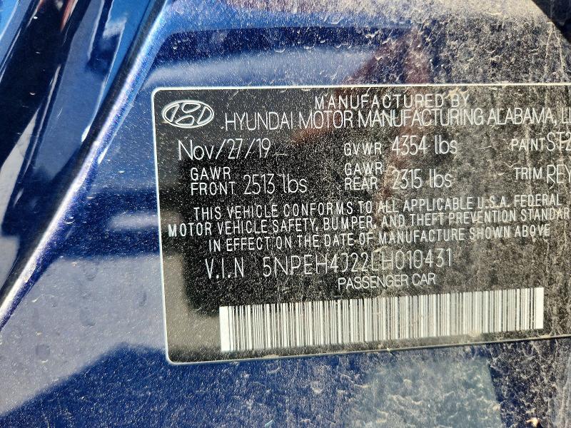 Продаж на аукціоні авто 2020 Hyundai Sonata, vin: 5NPEH4J22LH010431, номер лоту: 52988966