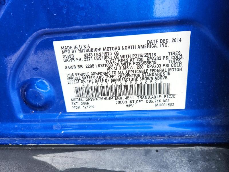 Aukcja sprzedaży 2015 Mitsubishi Outlander Sport, vin: 4A4AP3AU2FE020628, numer aukcji: 51832596