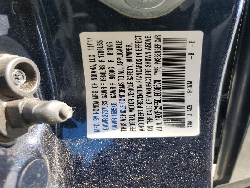 Aukcja sprzedaży 2018 Honda Civic, vin: 19XFC2F50JE006678, numer aukcji: 52151616