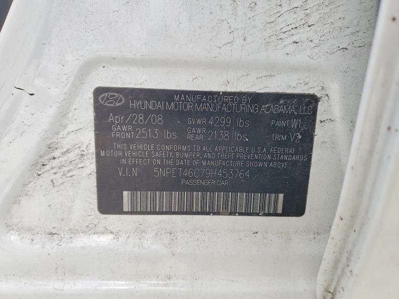 2009 Hyundai Sonata მანქანა იყიდება აუქციონზე, vin: 5NPET46C79H453764, აუქციონის ნომერი: 54425616