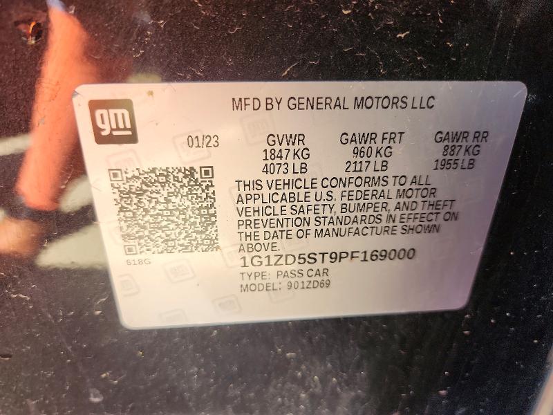 Aukcja sprzedaży 2023 Chevrolet Malibu, vin: 1G1ZD5ST9PF169000, numer aukcji: 56592296