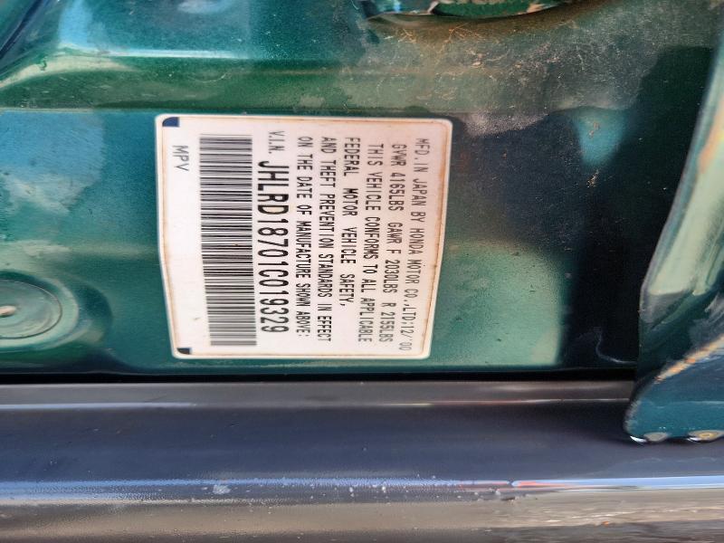 54909046 :رقم المزاد ، JHLRD18701C019329 vin ، 2001 Honda Cr-v مزاد بيع