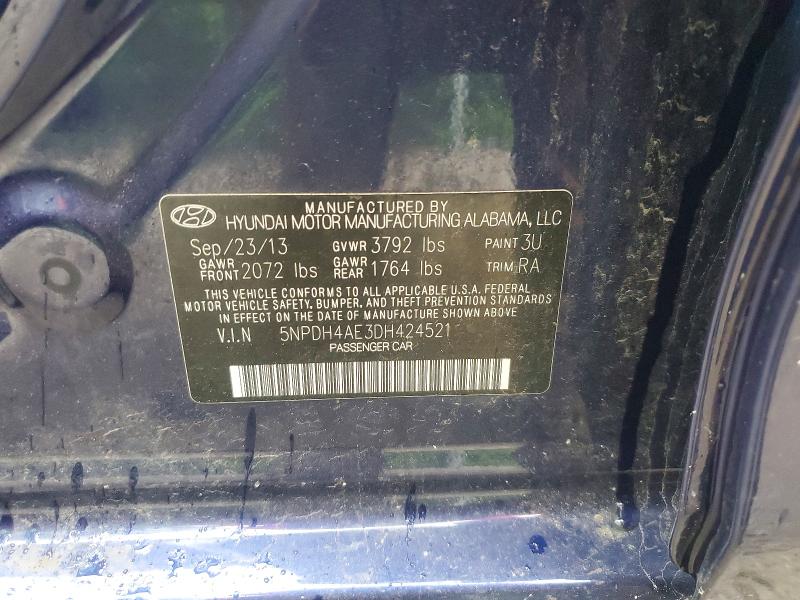 54206086 :رقم المزاد ، 5NPDH4AE3DH424521 vin ، 2013 Hyundai Elantra مزاد بيع
