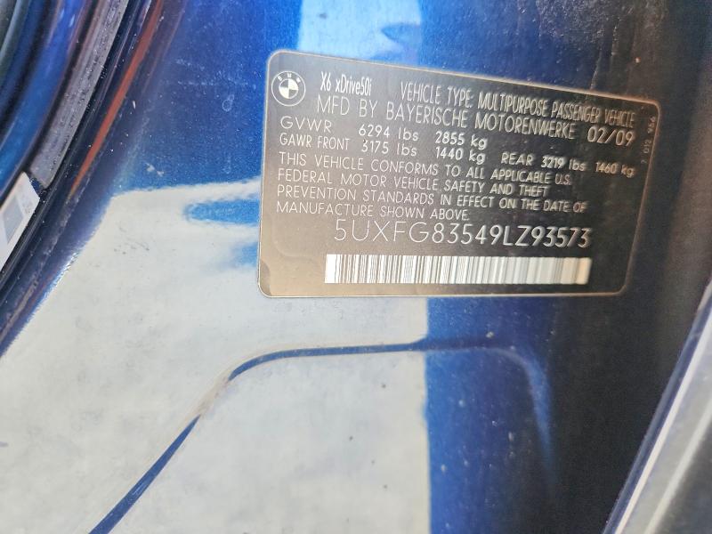 Продажа на аукционе авто 2009 Bmw X6, vin: 5UXFG83549LZ93573, номер лота: 53923546