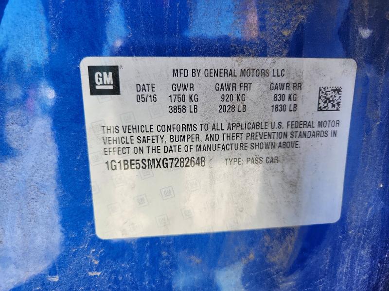 Продаж на аукціоні авто 2016 Chevrolet Cruze, vin: 1G1BE5SMXG7282648, номер лоту: 53615976