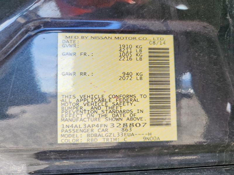 Aukcja sprzedaży 2015 Nissan Altima, vin: 1N4AL3AP4FN328807, numer aukcji: 53101896