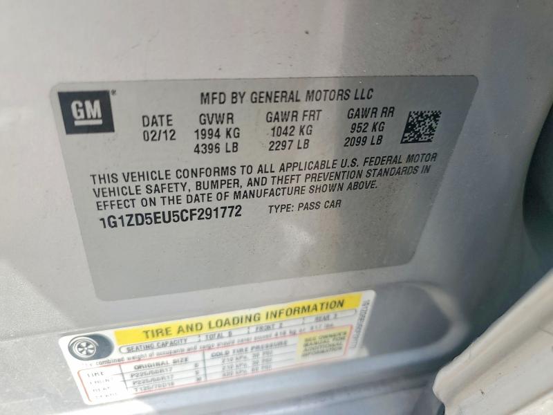 2012 Chevrolet Malibu მანქანა იყიდება აუქციონზე, vin: 1G1ZD5EU5CF291772, აუქციონის ნომერი: 53663296