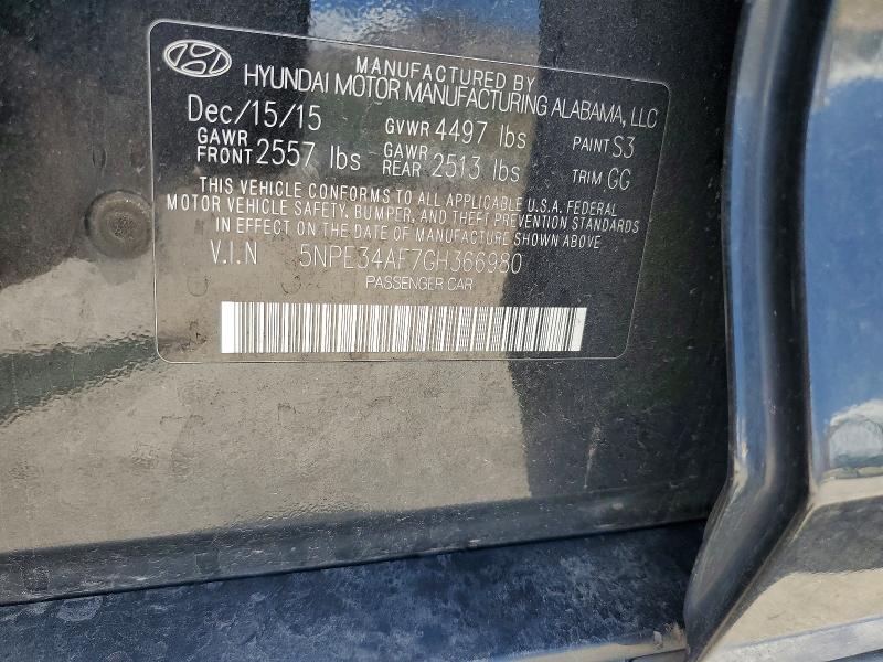 Aukcja sprzedaży 2016 Hyundai Sonata, vin: 5NPE34AF7GH366980, numer aukcji: 54956476