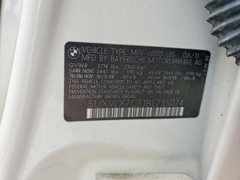 Продаж на аукціоні авто 2011 Bmw X3, vin: 5UXWX7C51BL735074, номер лоту: 52742726