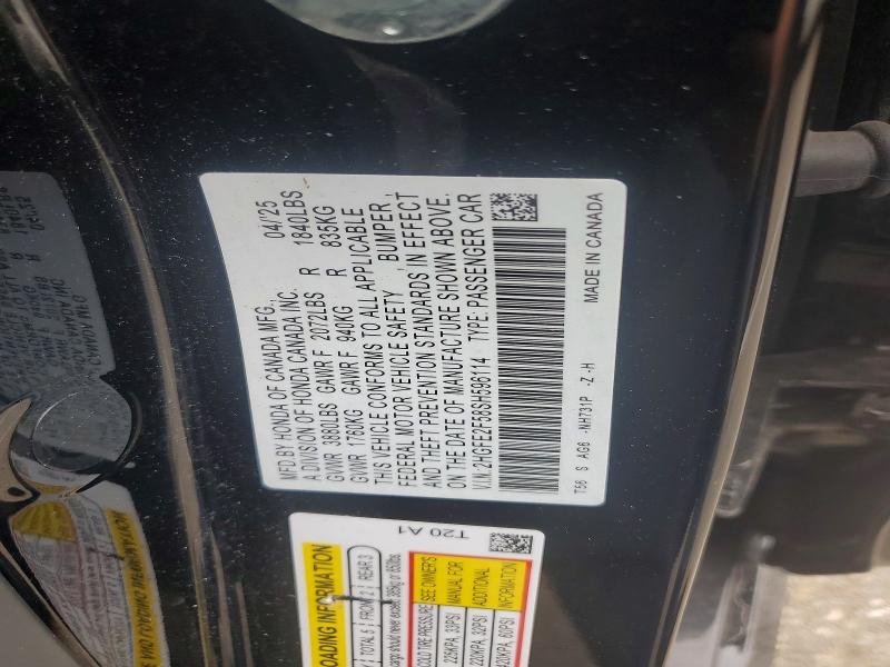 Aukcja sprzedaży 2025 Honda Civic, vin: 2HGFE2F58SH596114, numer aukcji: 54172796
