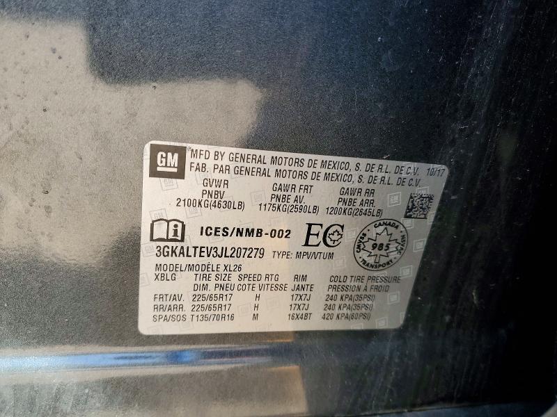 53333036 :رقم المزاد ، 3GKALTEV3JL207279 vin ، 2018 Gmc Terrain مزاد بيع