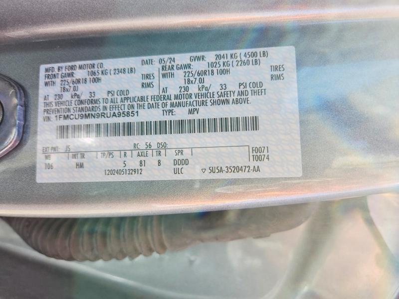 Aukcja sprzedaży 2024 Ford Escape, vin: 1FMCU9MN9RUA95851, numer aukcji: 55119046
