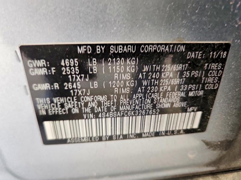 Aukcja sprzedaży 2019 Subaru Outback, vin: 4S4BSAFC6K3267652, numer aukcji: 53464716