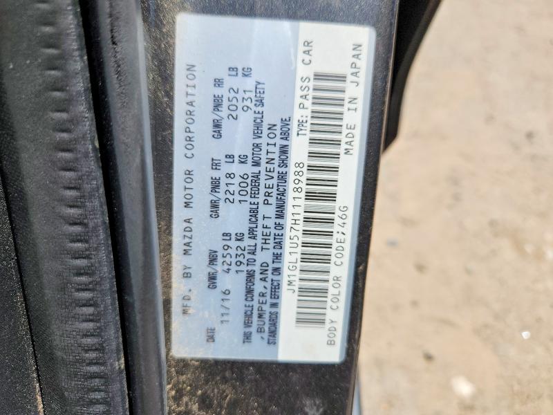 Продажа на аукционе авто 2017 Mazda 6, vin: JM1GL1U57H1118988, номер лота: 52775646