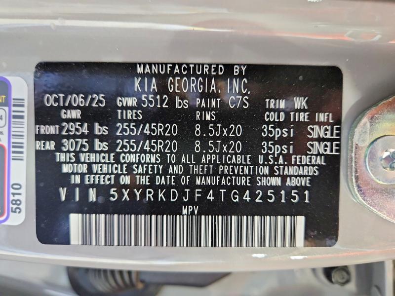53389626 :رقم المزاد ، 5XYRKDJF4TG425151 vin ، 2026 Kia Sorento مزاد بيع