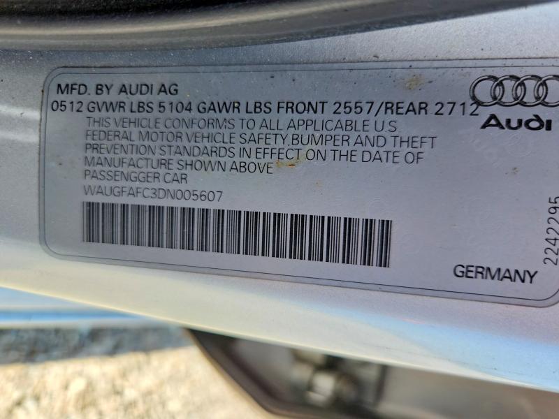 2013 Audi A6 მანქანა იყიდება აუქციონზე, vin: WAUGFAFC3DN005607, აუქციონის ნომერი: 55408636