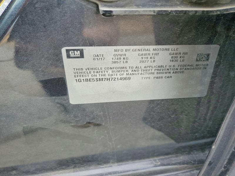 55539476 :رقم المزاد ، 1G1BE5SM7H7214969 vin ، 2017 Chevrolet Cruze مزاد بيع