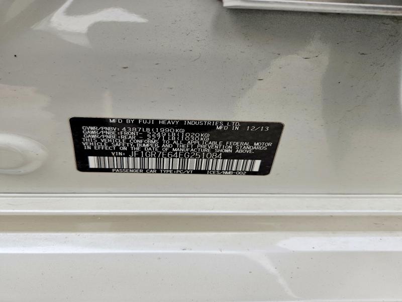 54387326 :رقم المزاد ، JF1GR7E64EG251084 vin ، 2014 Subaru Impreza مزاد بيع