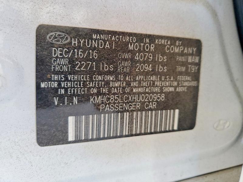 Aukcja sprzedaży 2017 Hyundai Ioniq, vin: KMHC85LCXHU020958, numer aukcji: 53560146