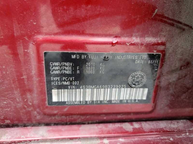 Продаж на аукціоні авто 2011 Subaru Legacy, vin: 4S3BMGA60B3239025, номер лоту: 53870906