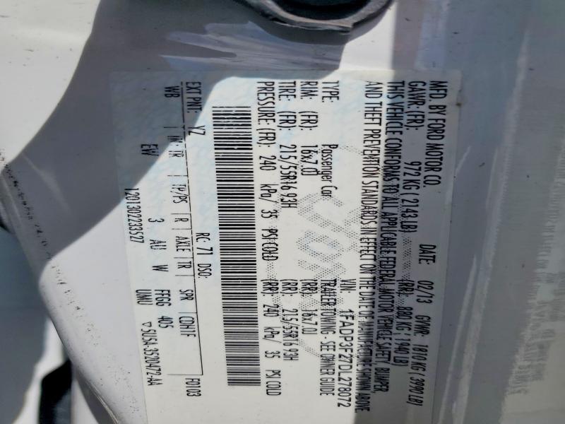 Aukcja sprzedaży 2013 Ford Focus, vin: 1FADP3F27DL278072, numer aukcji: 54835106